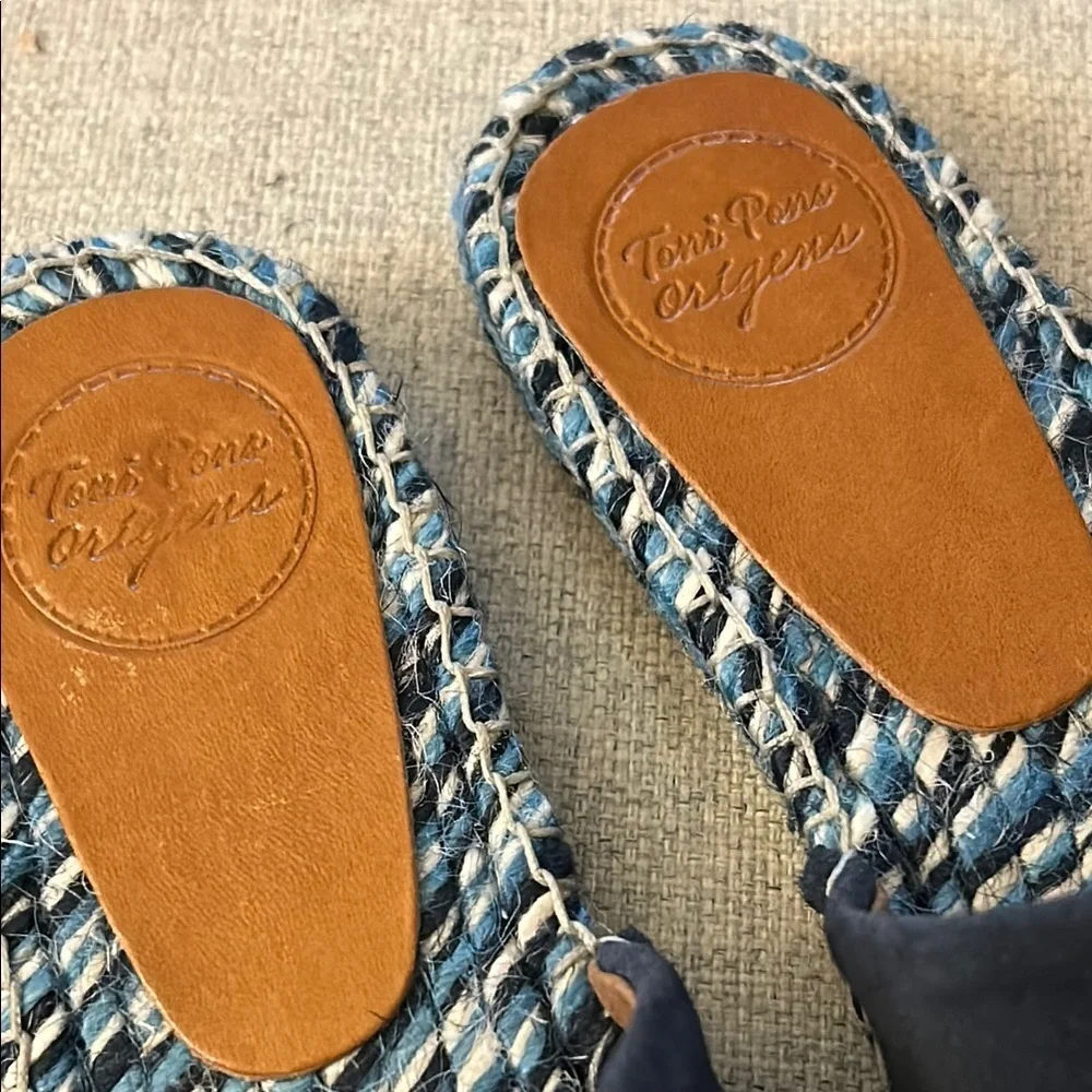 Toni Pons Navy Suede Rita Espadrille Slides Women’s Size 6.5